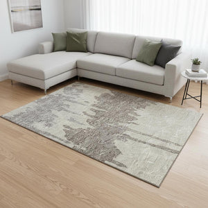 HomeRoots 10' X 14' Oversized Taupe Beige & Gray Abstract Area Rug - Washable, Stain-Resistant, UV Protected 676164