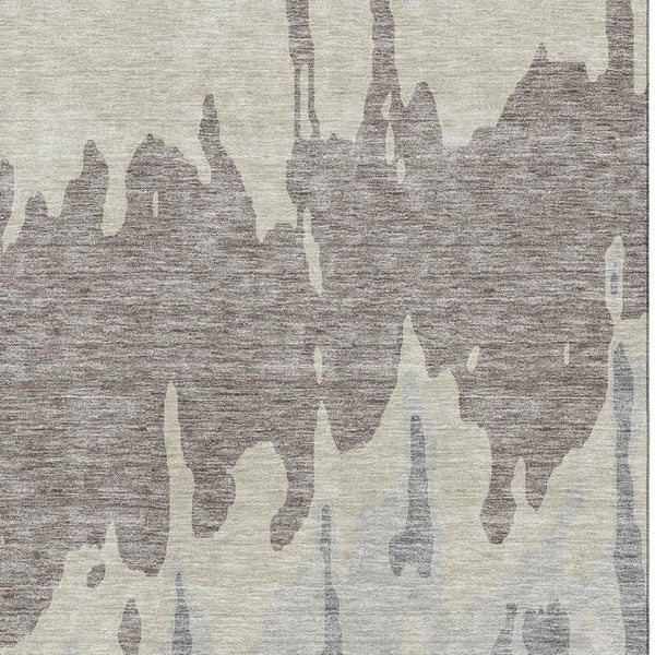 HomeRoots 10' X 14' Oversized Taupe Beige & Gray Abstract Area Rug - Washable, Stain-Resistant, UV Protected 676164