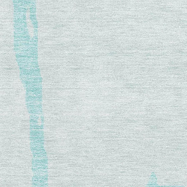 HomeRoots 8' X 10' Teal and Ivory Abstract Area Rug – Washable, UV Protected, Perfect for High-Traffic Spaces! 676168