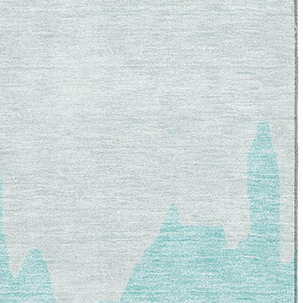 HomeRoots 10' Teal and Ivory Abstract Washable Area Rug - UV Protected, Easy-Care Design for Busy Homes! 676170
