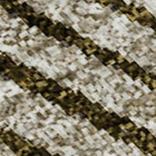 HomeRoots 9' X 12' Washable Geometric Area Rug in Brown, Beige & Gray - UV Protected for Modern Homes 676175