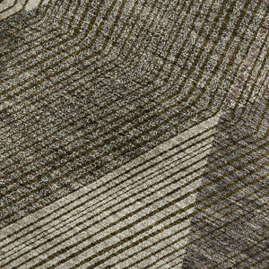 HomeRoots 9' X 12' Washable Geometric Area Rug in Brown, Beige & Gray - UV Protected for Modern Homes 676175