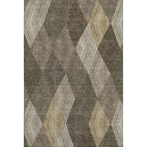 HomeRoots 10' Geometric Area Rug in Brown, Beige & Gray – Washable, Durable, UV-Protected for Homes with Kids 676176