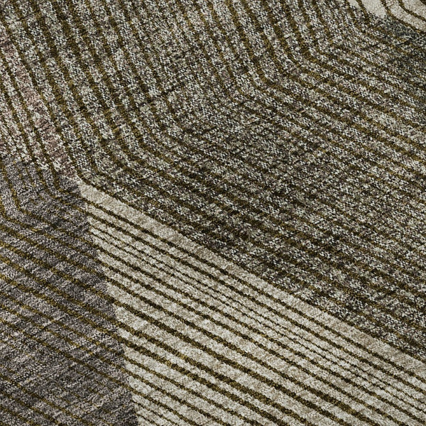 HomeRoots 10' Geometric Area Rug in Brown, Beige & Gray – Washable, Durable, UV-Protected for Homes with Kids 676176