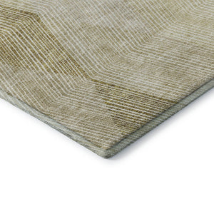 HomeRoots 5' X 8' Ivory Beige Tan Geometric Washable Area Rug - Stylish, Durable, UV Protected for Any Room! 676190