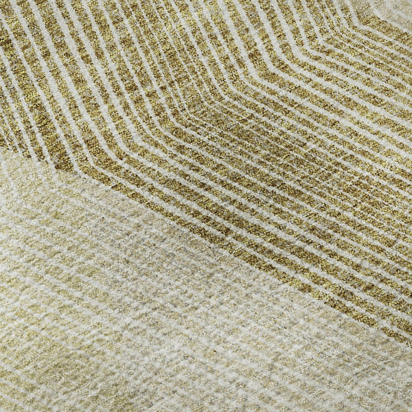 HomeRoots 8' X 10' Elegant Ivory Beige Tan Geometric Area Rug – Washable, UV-Protected, Stain-Resistant Design 676192