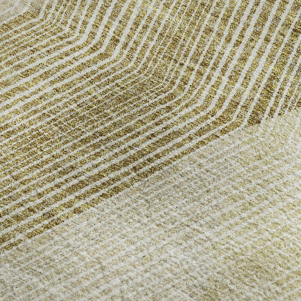 HomeRoots 8' X 10' Elegant Ivory Beige Tan Geometric Area Rug – Washable, UV-Protected, Stain-Resistant Design 676192
