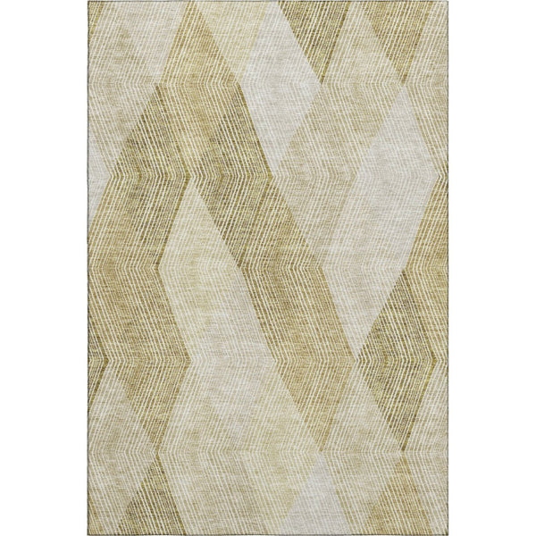 HomeRoots 10' X 14' Ivory Beige Geometric Area Rug - Washable, UV Protected, Stylish & Durable for Modern Homes 676194