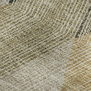 HomeRoots 8' X 10' Stylish Coffee, Gold & Taupe Geometric Washable Area Rug with UV Protection & Durability 676198