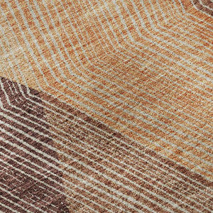 HomeRoots 9' X 12' Vibrant Orange-Salmon Geometric Area Rug with UV Protection | Washable & Durable Design 676211