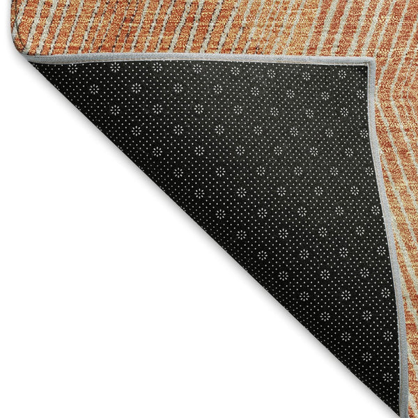 HomeRoots 10' Modern Geometric Area Rug in Orange Salmon & Ivory - Washable, UV Protected, Family-Friendly Design 676212