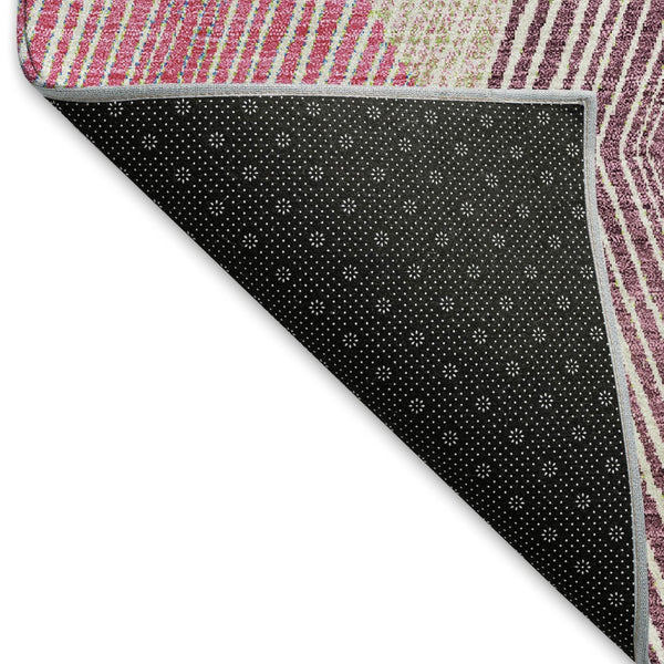 HomeRoots 8' X 10' Washable Geometric Area Rug in Pink, Lime Green & Blue - UV Protected, Kid & Pet Friendly! 676222