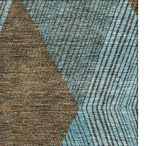 HomeRoots 8' X 10' Teal and Brown Geometric Area Rug - Washable, UV Protected, Stylish & Durable for Homes 676228