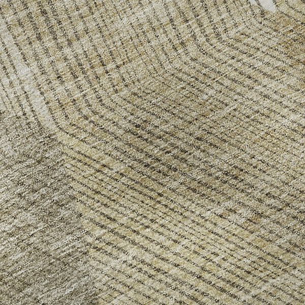 HomeRoots 5' X 8' Washable Wheat Beige & Gray Geometric Area Rug – Stain Resistant, UV Protected, Durable Design 676232