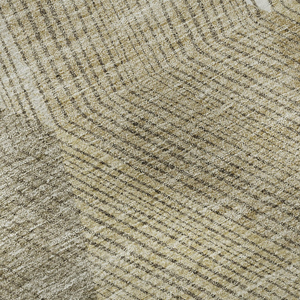 HomeRoots 10' X 14' Wheat Beige & Gray Geometric Washable Area Rug - Durable, Stylish, UV Protected Design 676236