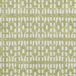 HomeRoots 5' X 8' Artichoke Green Geometric Area Rug - Washable, UV-Protected, Stain-Resistant for Any Room 676238