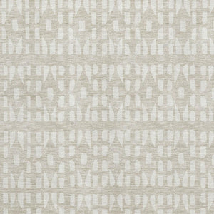 HomeRoots 8' X 10' Beige and Ivory Geometric Area Rug - Washable, Stain-Resistant, UV Protected for Homes 676246
