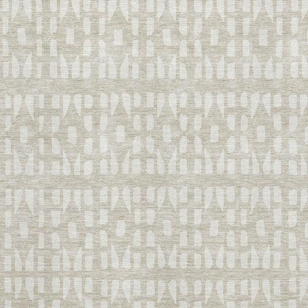 HomeRoots 8' X 10' Beige and Ivory Geometric Area Rug - Washable, Stain-Resistant, UV Protected for Homes 676246