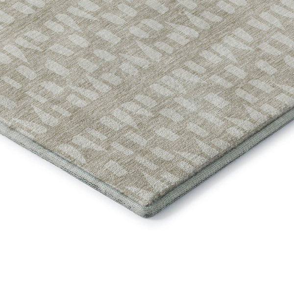 HomeRoots 9' X 12' Beige and Ivory Geometric Area Rug - Washable, UV Protected, and Perfect for Busy Homes 676247