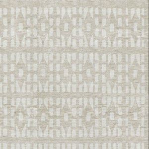 HomeRoots 9' X 12' Beige and Ivory Geometric Area Rug - Washable, UV Protected, and Perfect for Busy Homes 676247