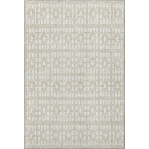 HomeRoots 10' X 14' Beige And Ivory Geometric Area Rug – Washable, UV-Protected, Durable for Busy Homes! 676248