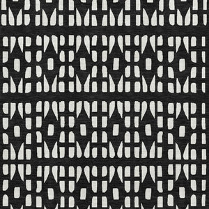 HomeRoots 5' X 8' Black And Ivory Geometric Area Rug - Stylish, Washable, UV Protected for Busy Homes 676250