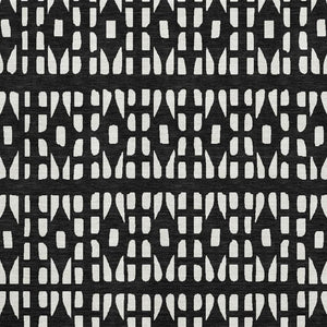 HomeRoots 10' Black and Ivory Geometric Washable Area Rug - UV Protected, Durable, Stylish, Easy-Care Solution 676254