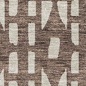 HomeRoots 9' X 12' Geometric Washable Area Rug in Brown & Ivory - UV Protected, Durable, Modern Design for Homes 676259