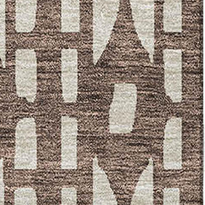 HomeRoots 10' X 14' Brown & Ivory Geometric Area Rug - Washable, UV Protected, Stain-Resistant for Busy Homes 676260