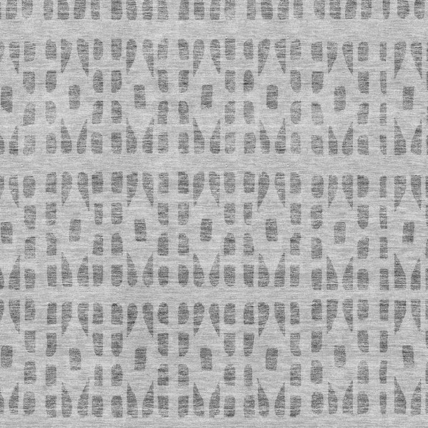 HomeRoots 5' X 8' Gray and Silver Geometric Area Rug - Washable, UV-Protected, Stylish for Modern Homes 676262
