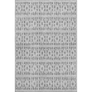HomeRoots 8' X 10' Gray & Silver Geometric Washable Area Rug - Durable, Stylish & UV-Protected for Homes 676264