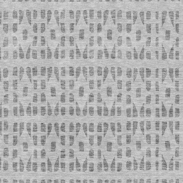 HomeRoots 8' X 10' Gray & Silver Geometric Washable Area Rug - Durable, Stylish & UV-Protected for Homes 676264