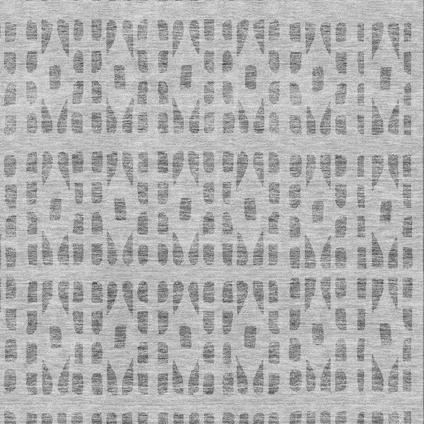 HomeRoots 9' X 12' Stylish Gray & Silver Geometric Washable Area Rug with UV Protection for Busy Homes 676265