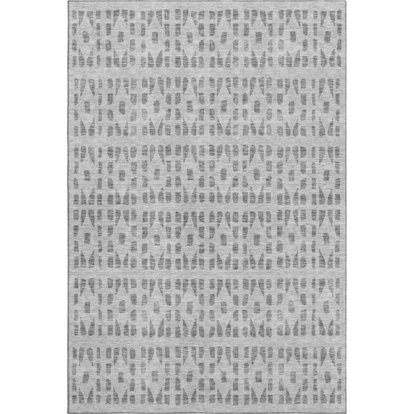 HomeRoots 10' X 14' Gray and Silver Geometric Area Rug - Stylish, Washable & UV-Protected for High Traffic Spaces 676266