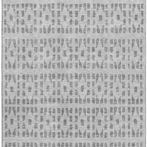 HomeRoots 10' X 14' Gray and Silver Geometric Area Rug - Stylish, Washable & UV-Protected for High Traffic Spaces 676266