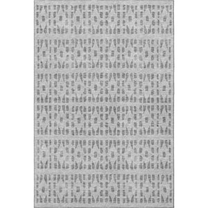 HomeRoots 10' X 14' Gray and Silver Geometric Area Rug - Stylish, Washable & UV-Protected for High Traffic Spaces 676266