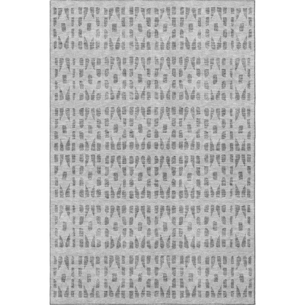 HomeRoots 10' X 14' Gray and Silver Geometric Area Rug - Stylish, Washable & UV-Protected for High Traffic Spaces 676266