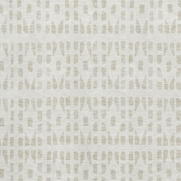 HomeRoots 8' X 10' Ivory & Beige Geometric Area Rug – Washable, UV Protected & Perfect for Modern Living Spaces 676270