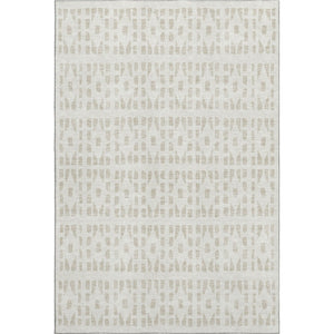 HomeRoots 10' X 14' Ivory and Beige Geometric Washable Area Rug – Durable, Stylish, UV-Protected for Busy Homes 676272