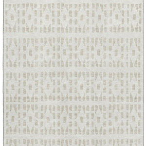 HomeRoots 10' X 14' Ivory and Beige Geometric Washable Area Rug – Durable, Stylish, UV-Protected for Busy Homes 676272