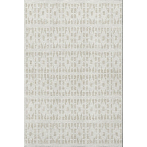 HomeRoots 10' X 14' Ivory and Beige Geometric Washable Area Rug – Durable, Stylish, UV-Protected for Busy Homes 676272