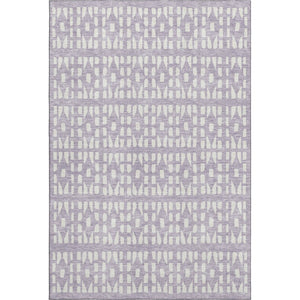 HomeRoots 8' X 10' Stylish Lavender & Ivory Geometric Area Rug - Washable, UV Protected, Ideal for Homes 676276