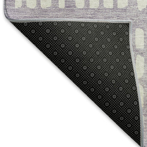 HomeRoots 8' X 10' Stylish Lavender & Ivory Geometric Area Rug - Washable, UV Protected, Ideal for Homes 676276