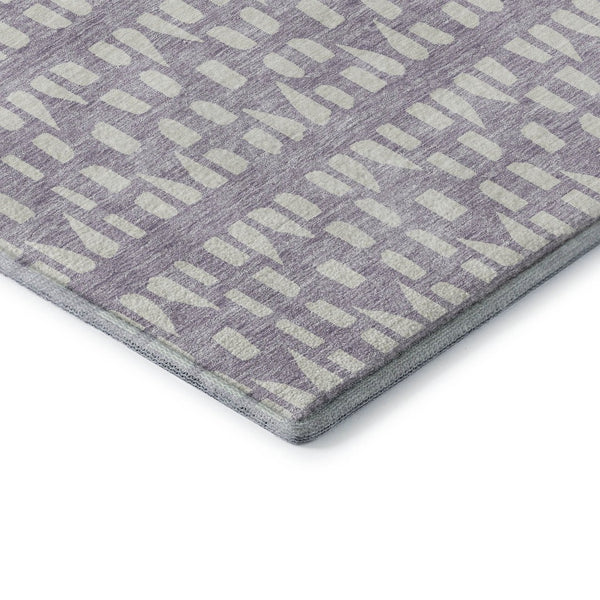 HomeRoots 8' X 10' Stylish Lavender & Ivory Geometric Area Rug - Washable, UV Protected, Ideal for Homes 676276