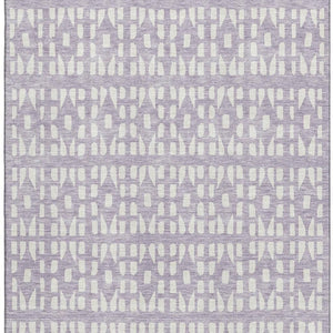 HomeRoots 8' X 10' Stylish Lavender & Ivory Geometric Area Rug - Washable, UV Protected, Ideal for Homes 676276