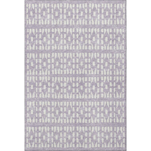 HomeRoots 8' X 10' Stylish Lavender & Ivory Geometric Area Rug - Washable, UV Protected, Ideal for Homes 676276