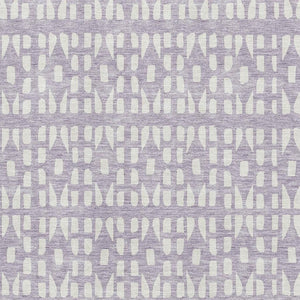 HomeRoots 9' X 12' Stylish Lavender & Ivory Geometric Area Rug - Washable, UV Protected & Pet Friendly! 676277