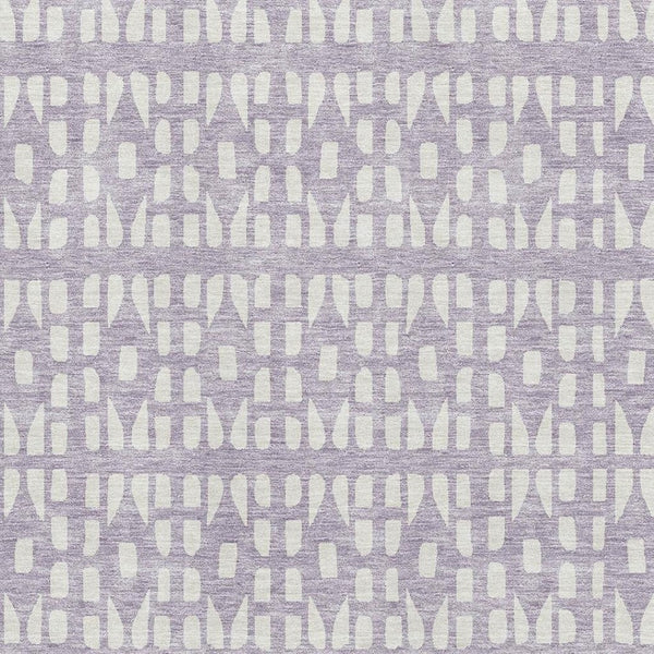 HomeRoots 9' X 12' Stylish Lavender & Ivory Geometric Area Rug - Washable, UV Protected & Pet Friendly! 676277