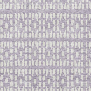 HomeRoots 10' X 14' Stylish Lavender & Ivory Geometric Washable Area Rug with UV Protection for Modern Homes 676278