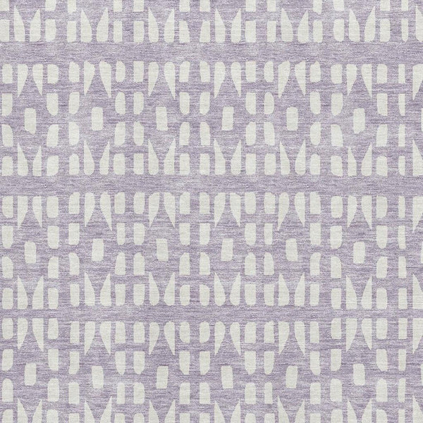 HomeRoots 10' X 14' Stylish Lavender & Ivory Geometric Washable Area Rug with UV Protection for Modern Homes 676278